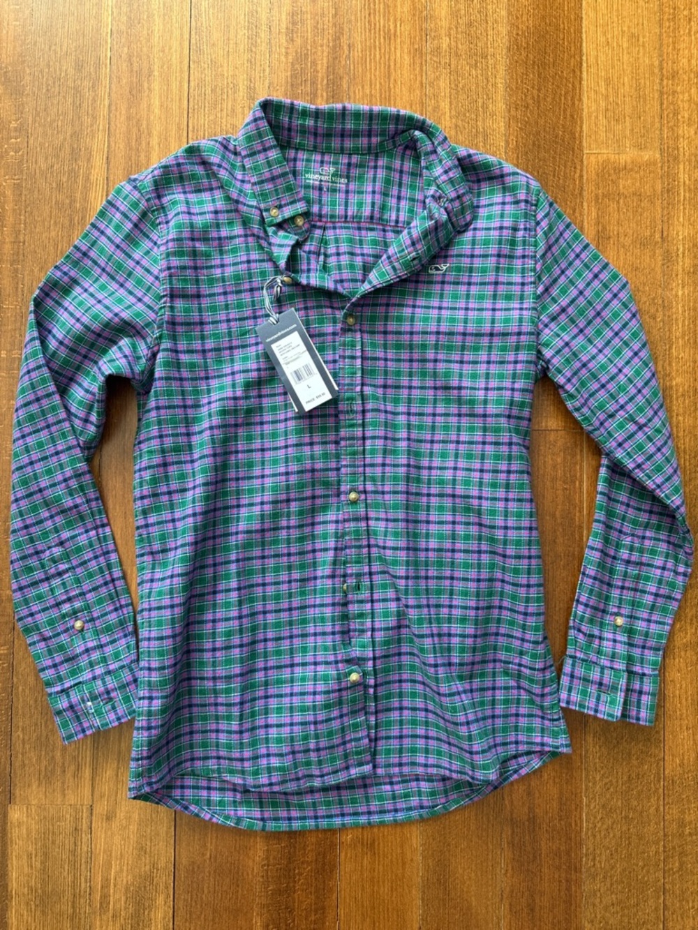 Vineyard Vines Green Plaid Button-Down Shirt
